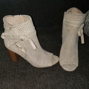Brand new open toe booties sz. 6.5